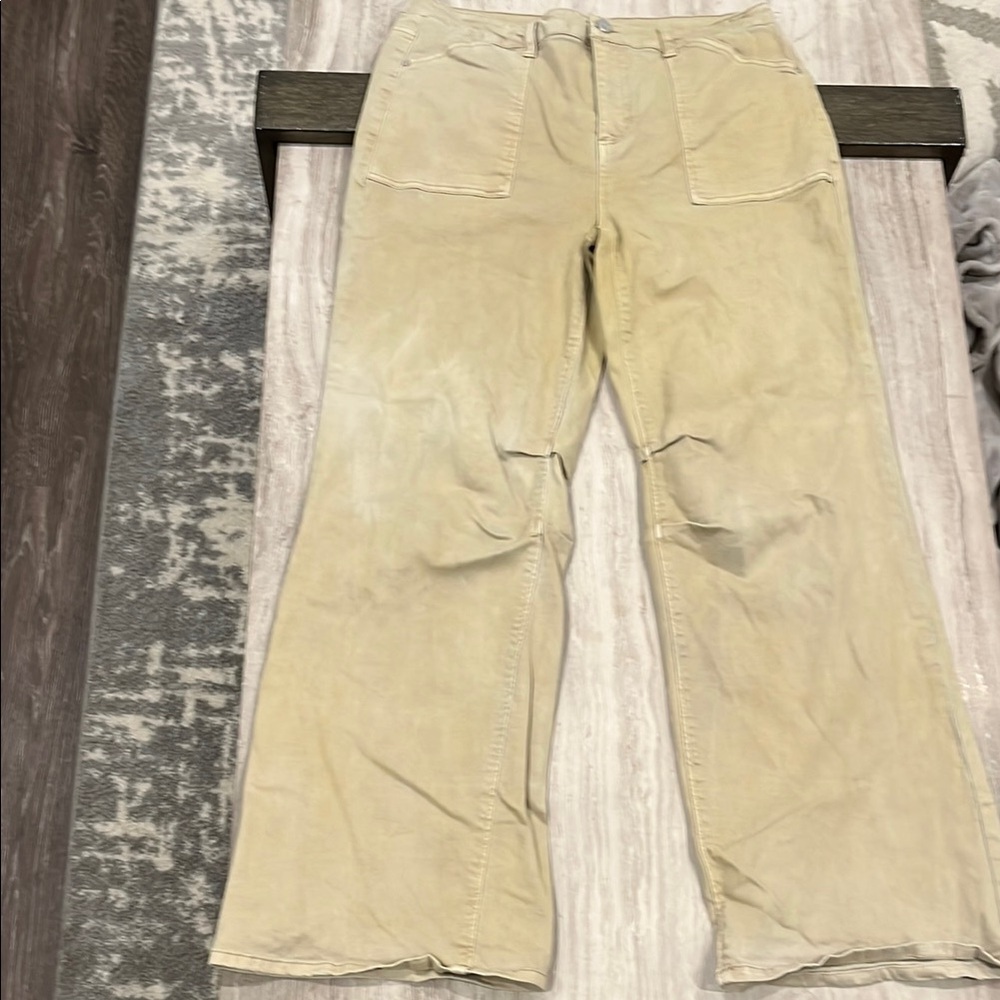 Beige Wide-Leg Pants